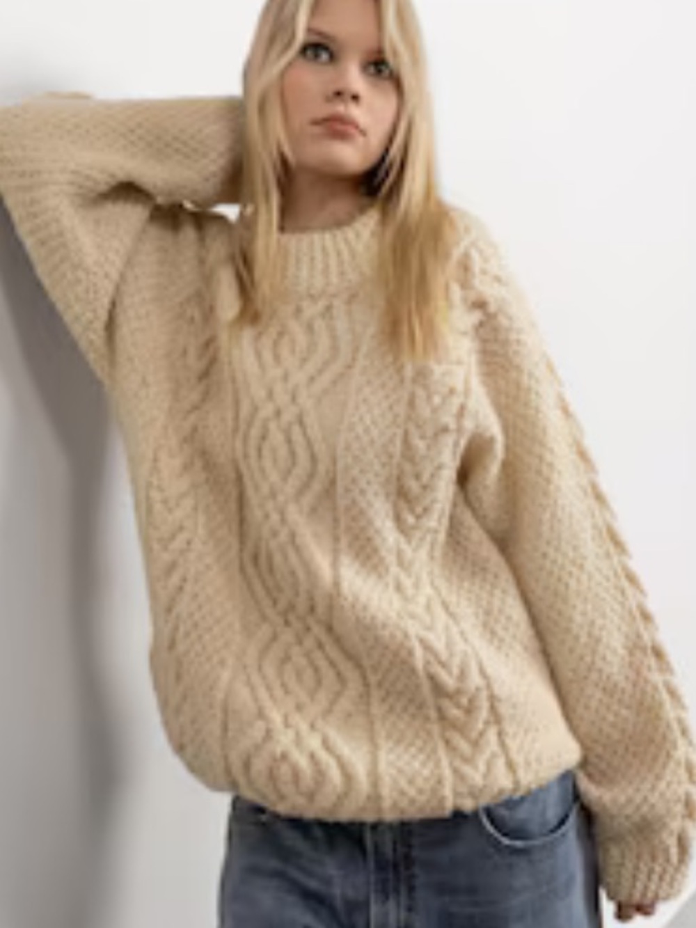 EMS 💯 Wool Crew Neck Line Pull On Sweater Size L